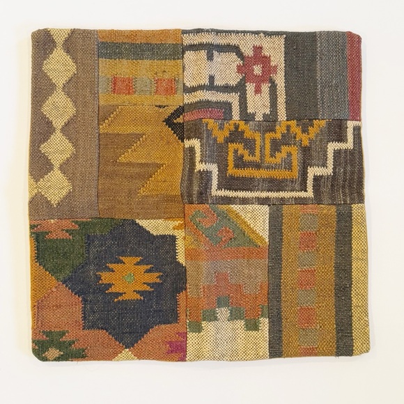 Handmade 24”x24” Turkish Kilim Patchwork Pillow Covers - Picture 2 of 12